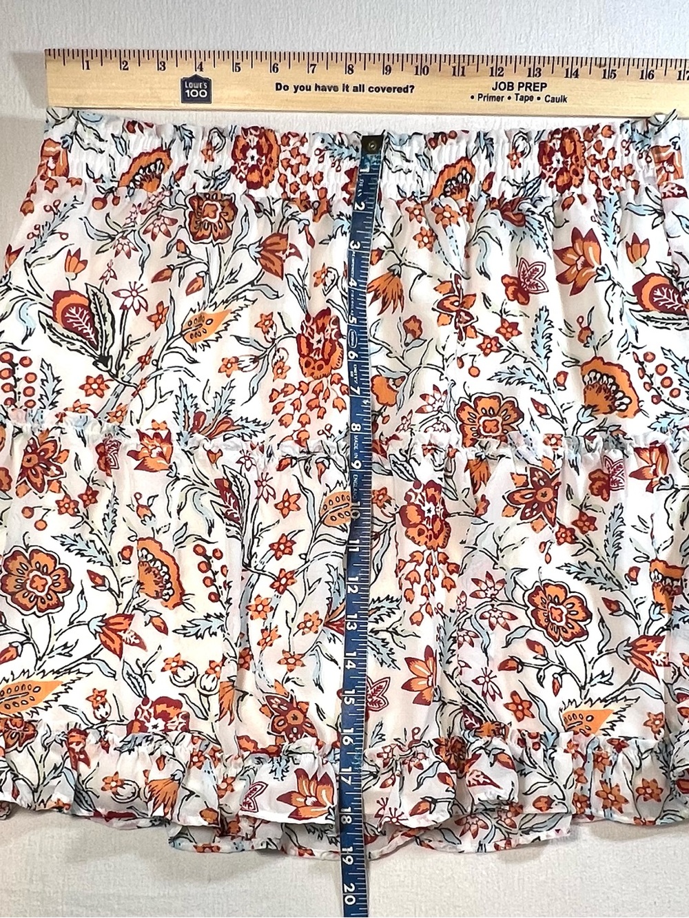 LOFT White Skirt with Orange Floral Print - Picture 7 of 7